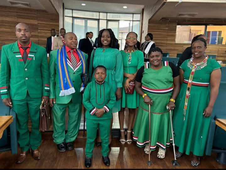 Family in national colors